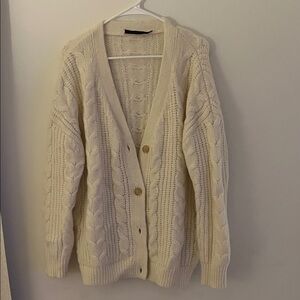 Jenni Kayne Ecru Cable Knit Cardigan